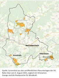 Windkraft-Planflächen Bad Sobernheim / Naheland 2021